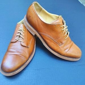 FRYE GRANT WINGTIP Mens Cognac Leather Formal Oxford Casual Shoes Size 10D